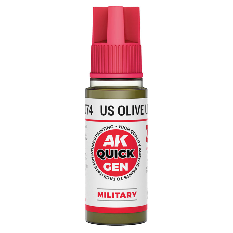 AK Interactive Quick Gen - US Olive Uniform 18ml AK17074