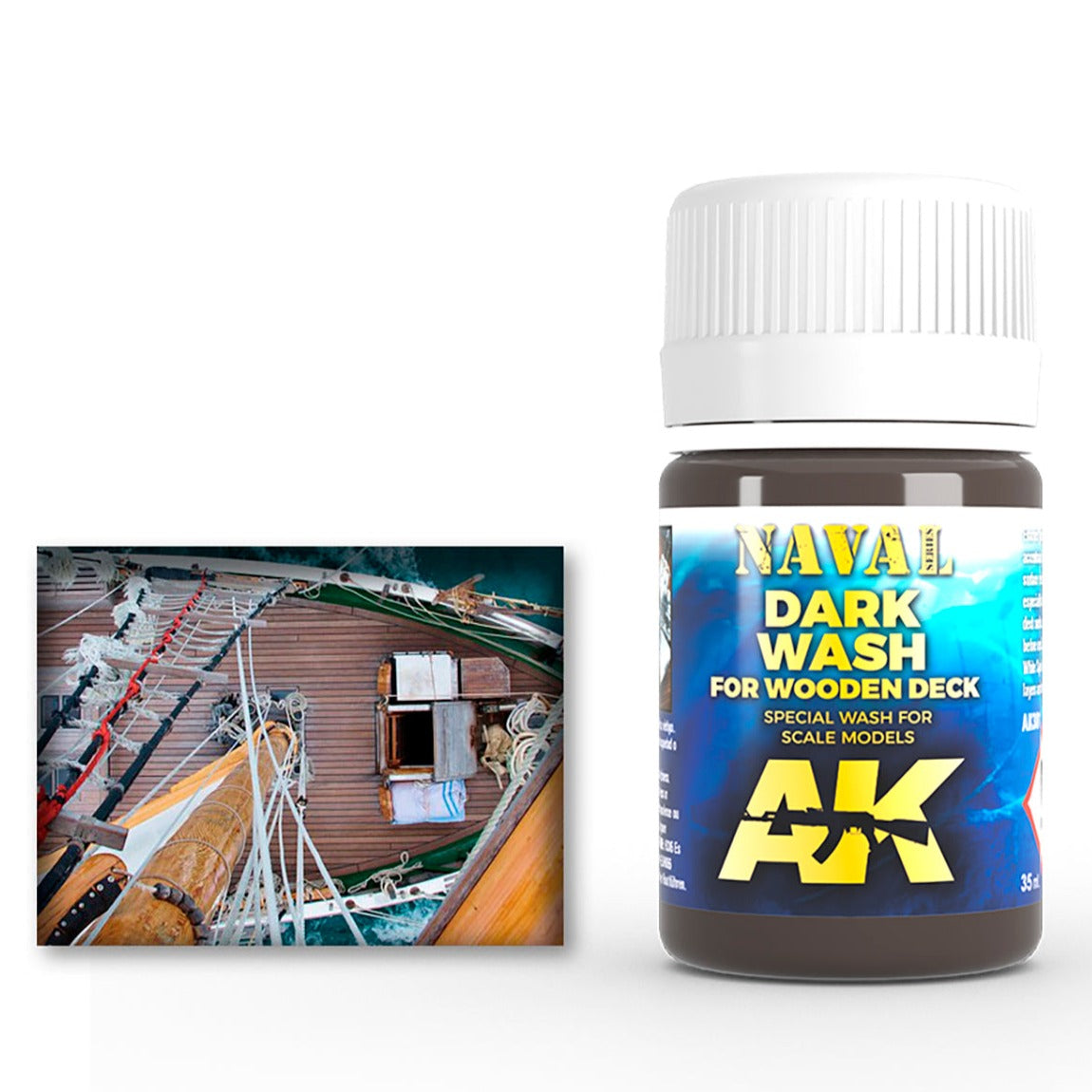 AK Interactive Dark Wash for Wood Decks 35ml AK301