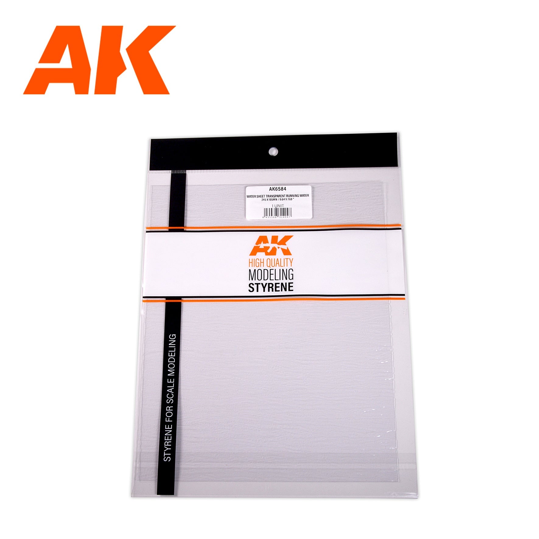 AK Interactive - Water Sheet Transparent Running Water 245 x 195mm