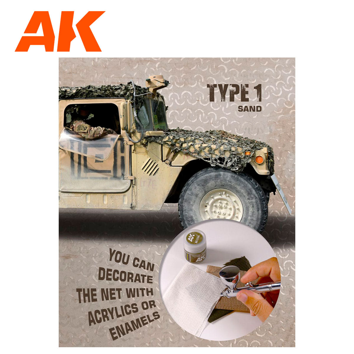 AK Interactive Camouflage Net Type 1 (Sand) 1/35 Scale