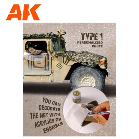 AK Interactive Regular Mimetic Net Type 1 Personalised White AK8061