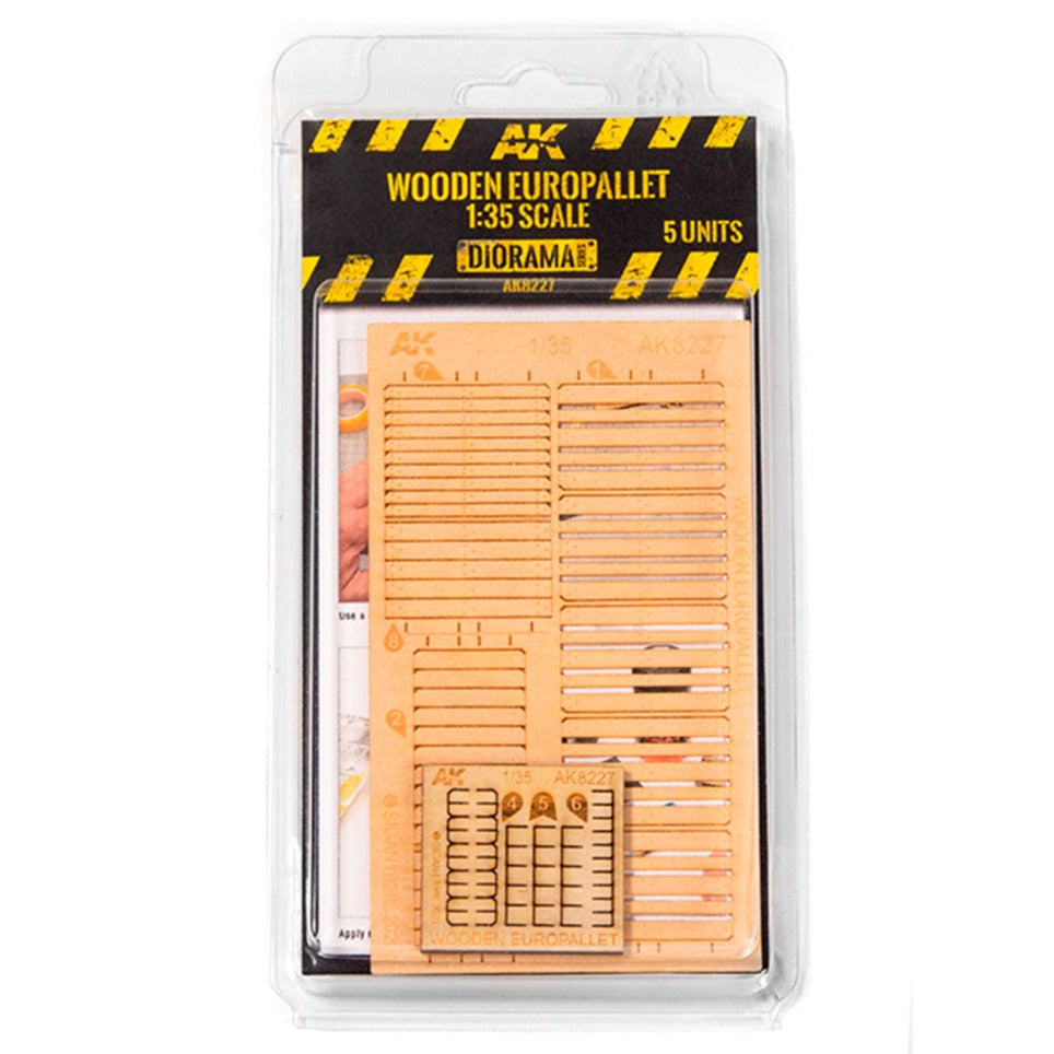 AK Interactive Laser Cut Wooden Euro Pallet 1:35 (5 Units) AK8227