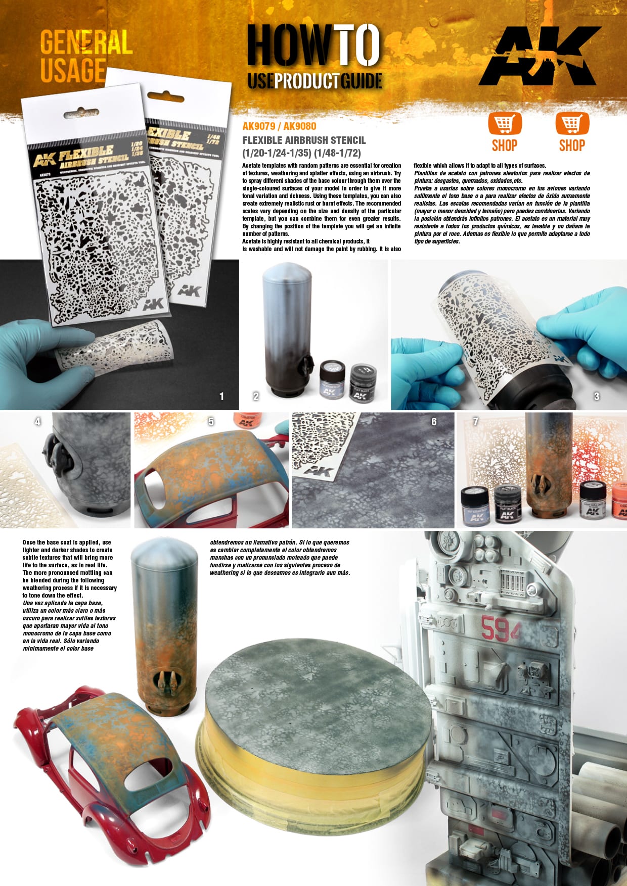 AK Interactive Flexible Airbrush Stencil 1/48, 1/72