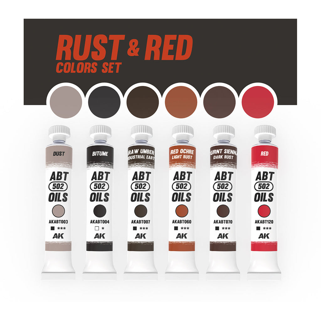 Abteilung 502 Oil Paints - Rust & Red Colors Set