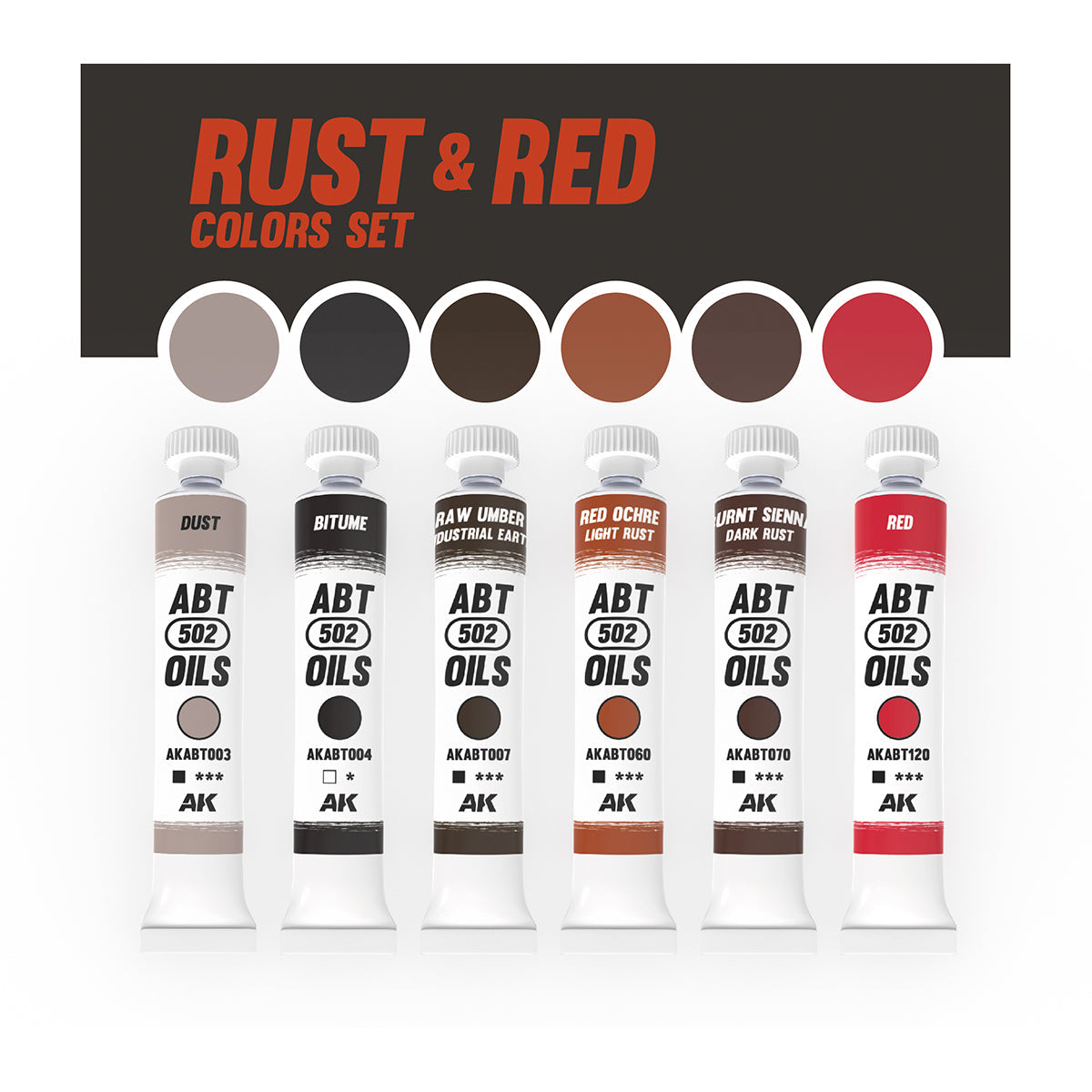 Abteilung 502 Oil Paints - Rust & Red Colors Set
