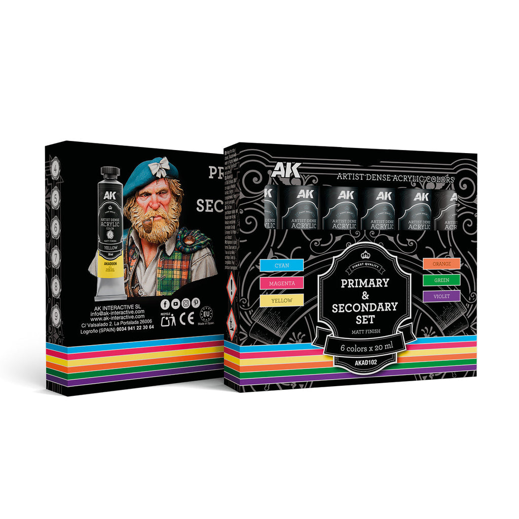 AK Interactive Dense Acrylic Primary & Secondary Set (6 tubes 20ml)