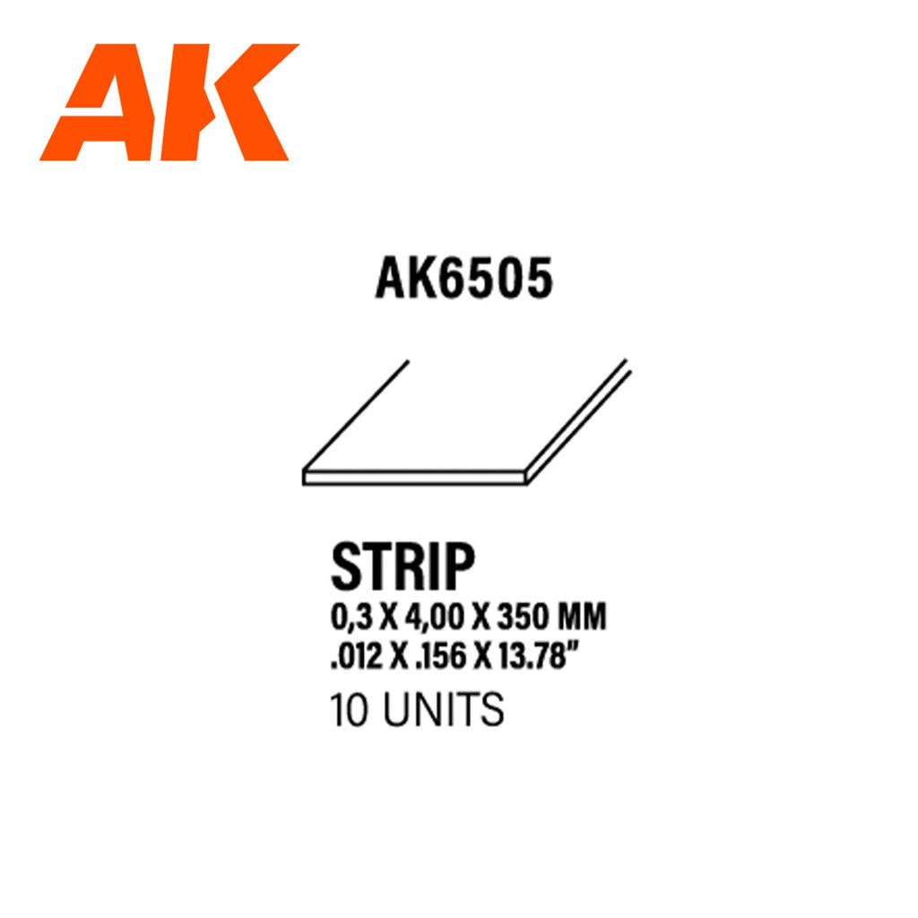 AK Interactive - Strips 0.30 x 4.00 x 350mm - Styrene Strip