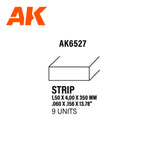 AK Interactive - Strips 1.50 x 4.00 x 350mm - Styrene Strip