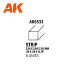 AK Interactive - Strips 3.00 x 3.00 x 350mm - Styrene Strip