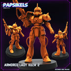 Cyberpunk Anime Armored Lady Kuza Miniatures Set Resin Sci Fi Tabletop RPG Models