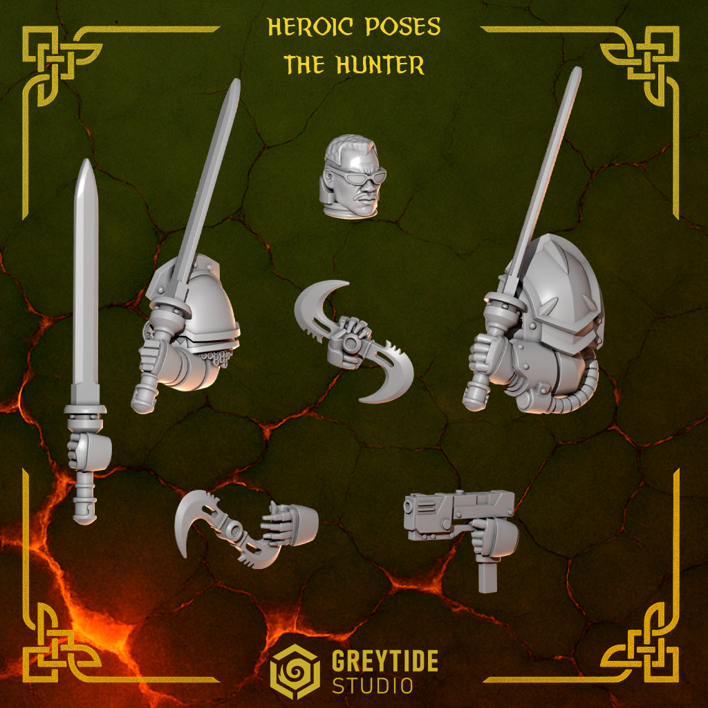 Hero Hunter Kit Anvil Wardens Conversion Bits For 28mm 32mm Sci-fi Space Knights
