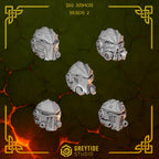 Big Helmets Pack Anvil Wardens Conversion Bits For 28mm 32mm Sci-fi Space Knights