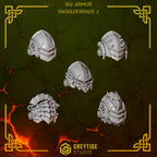 Big Pauldrons Pack 2 Anvil Wardens Conversion Bits For 28mm 32mm Sci-fi Space Knights