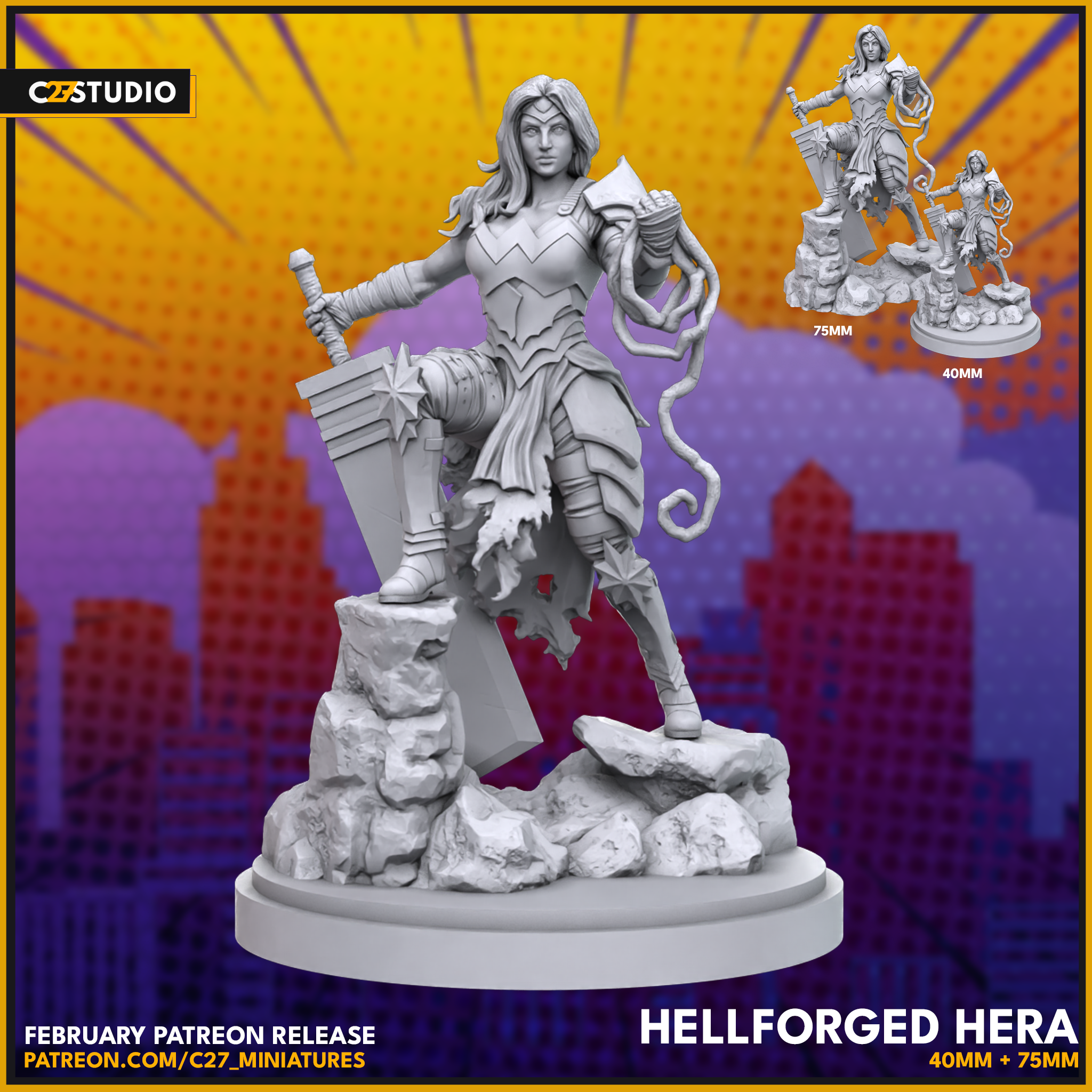 Hellforged Hera | Heroes | Sci-Fi Miniature | C27 Studio