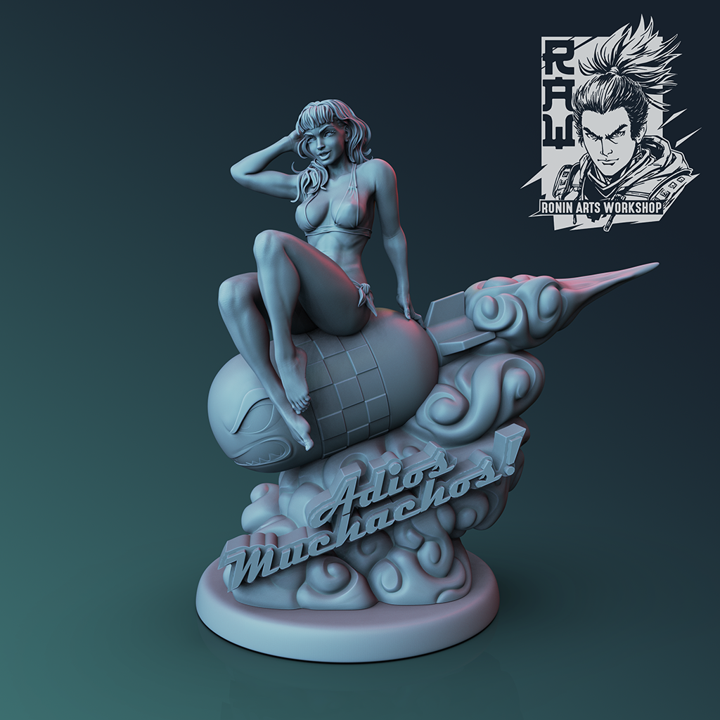 Adios Muchachos | Pin-Up Statue Fan Art Miniature Unpainted | Ronin Arts Workshop