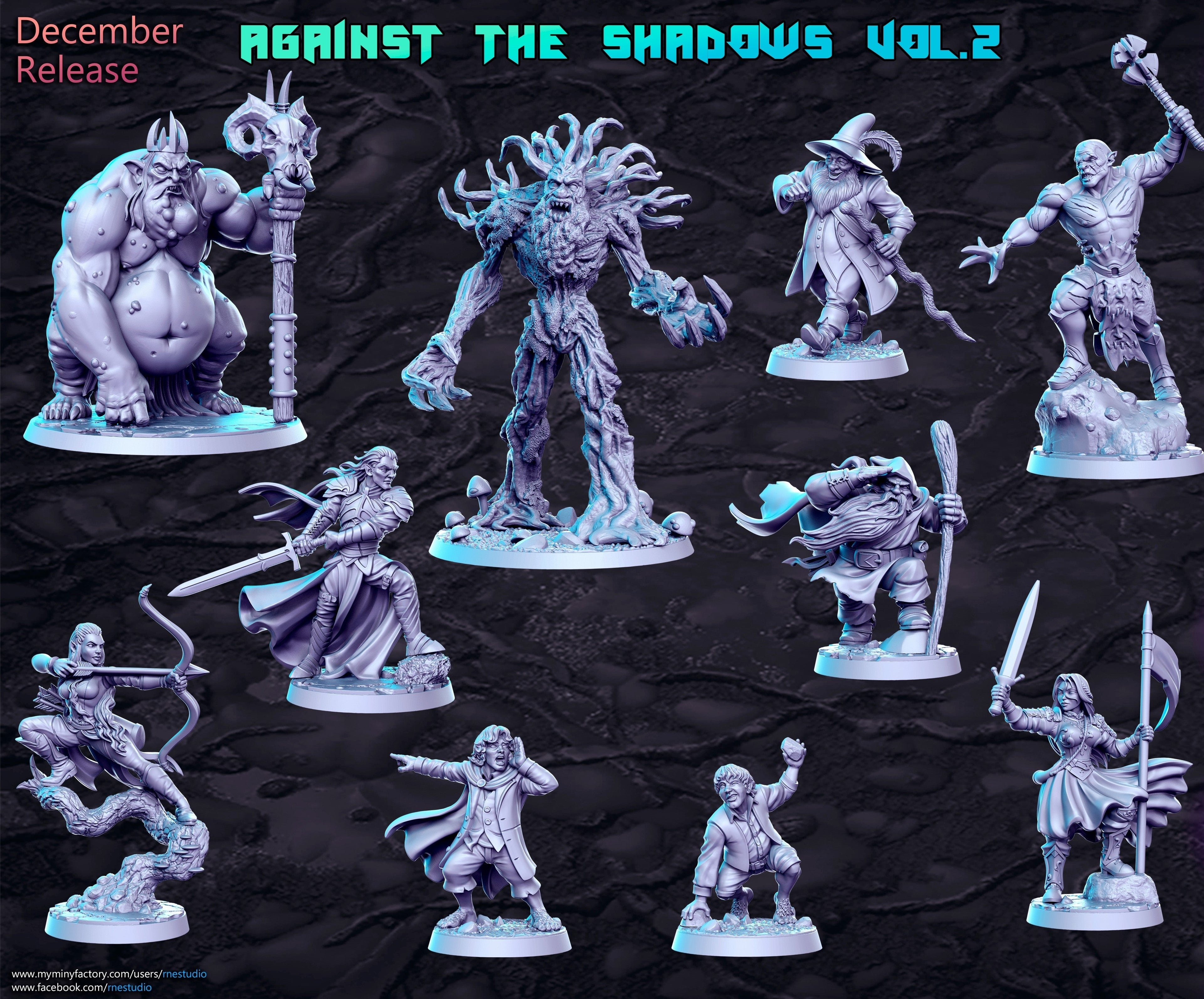 Against the Shadows Vol 2 Miniatures (Full Set) | Fantasy Miniature | RN Estudio