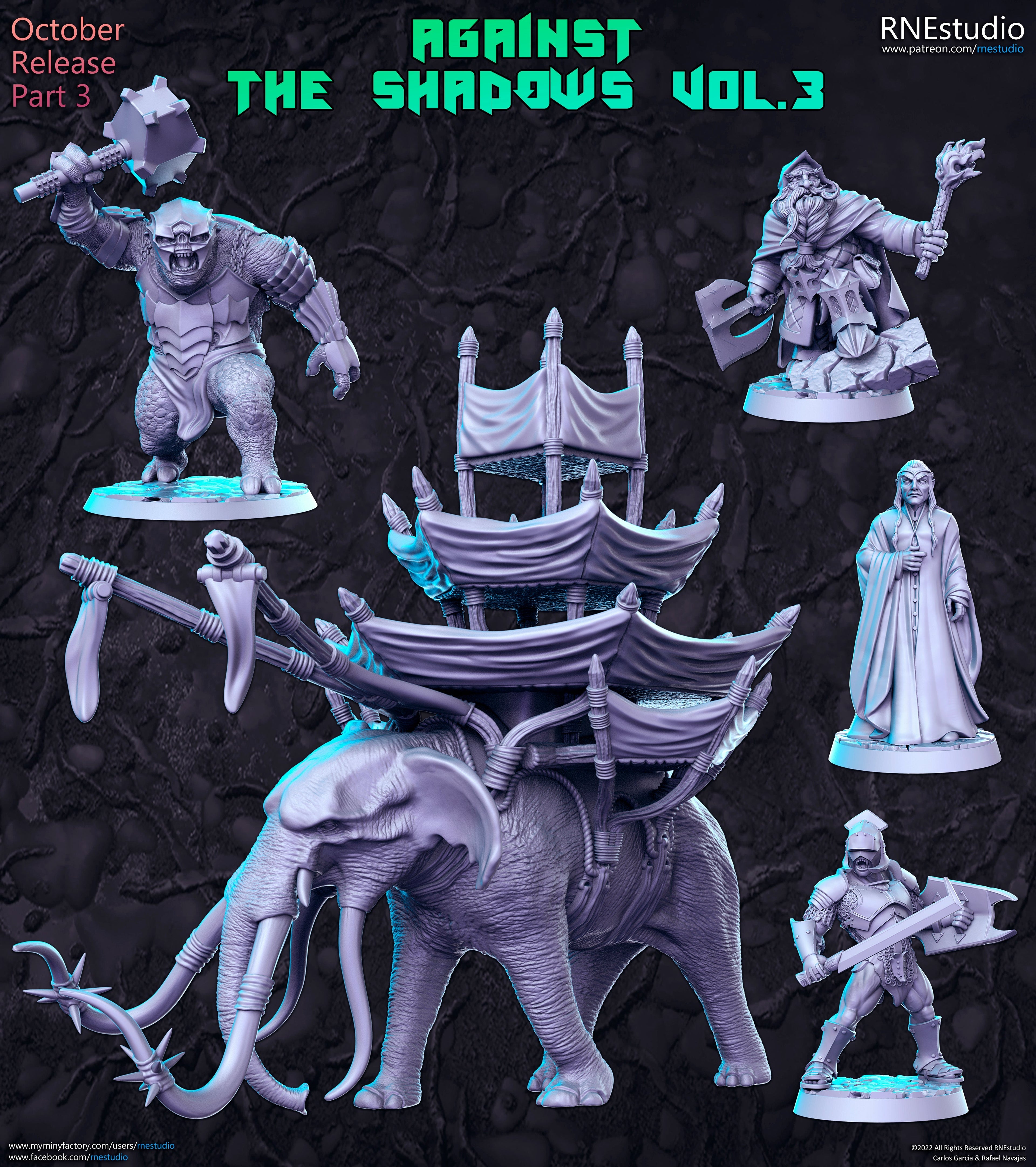 Against the Shadows Vol 3 Miniatures (Full Set) | Fantasy Miniature | RN Estudio