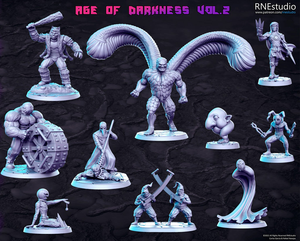 Age of Darkness Vol 2 Miniatures (Full Set) | Fantasy Miniature | RN Estudio