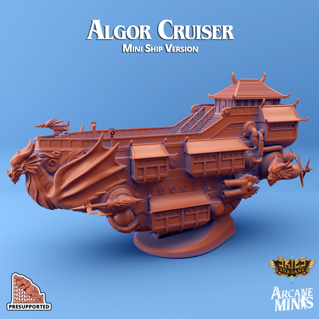 Algor Cruiser Airship | Skies of Sordane | Fantasy Miniature | Arcane Minis