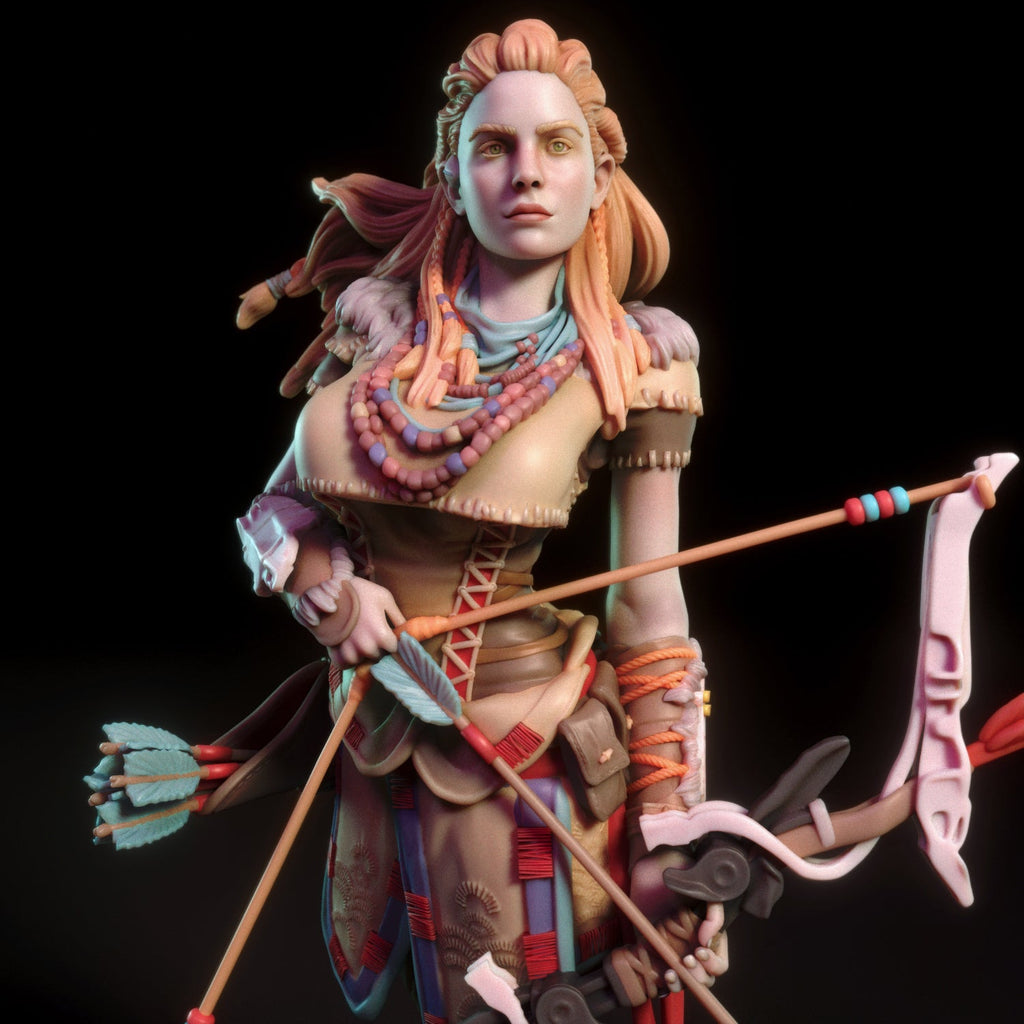 Aloy | Pin-Up Statue Fan Art Miniature Unpainted | Torrida Minis