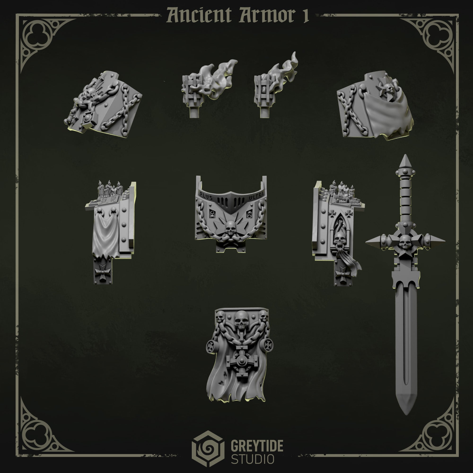 Ancient Armour Upgrade Kit | Eternal Pilgrims | Conversion Bits For 28mm 32mm Sci-fi Marines