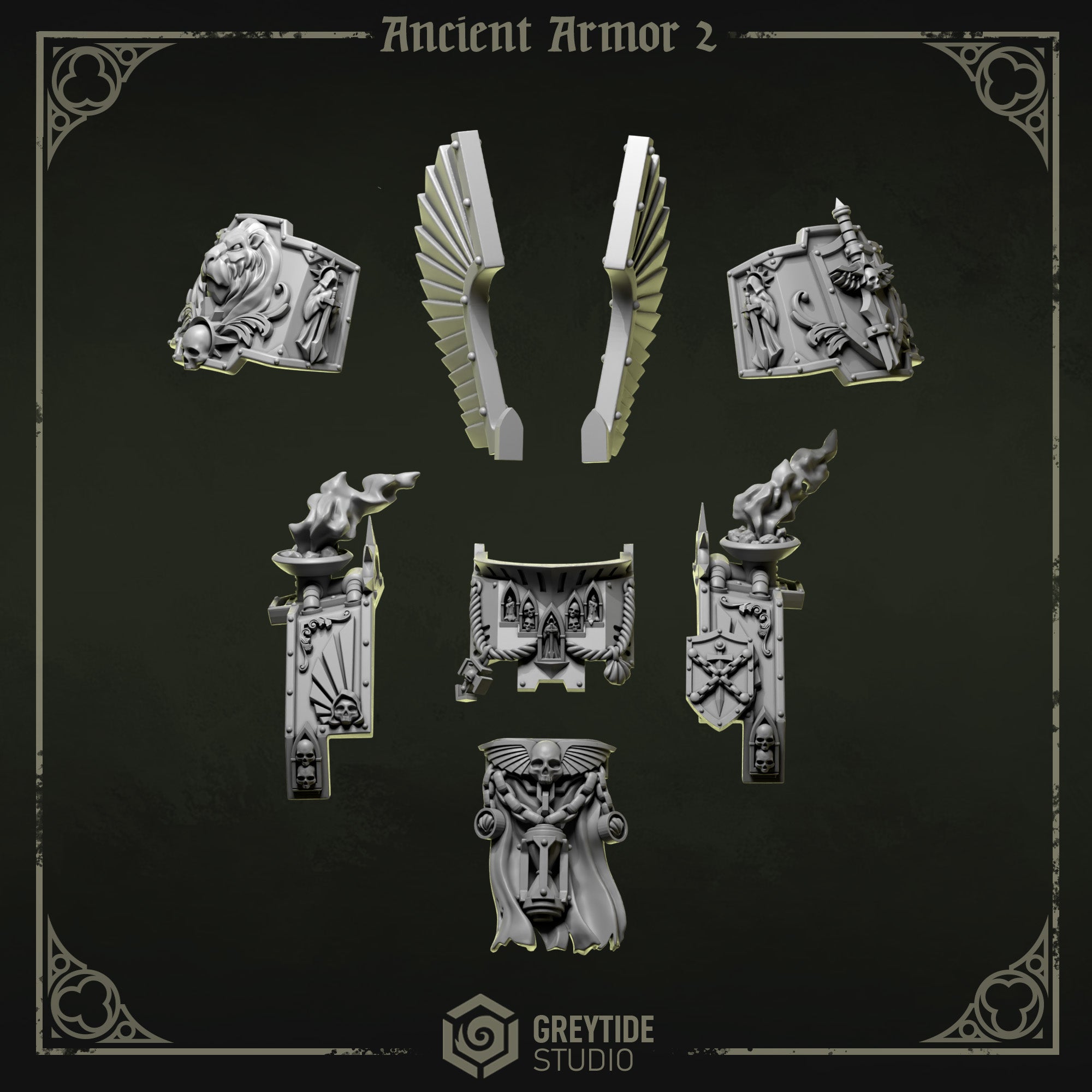Ancient Armour Upgrade Kit | Eternal Pilgrims | Conversion Bits For 28mm 32mm Sci-fi Marines