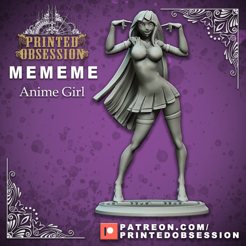 Anime Girl MEMEME | Pin-Up | Printed Obsession