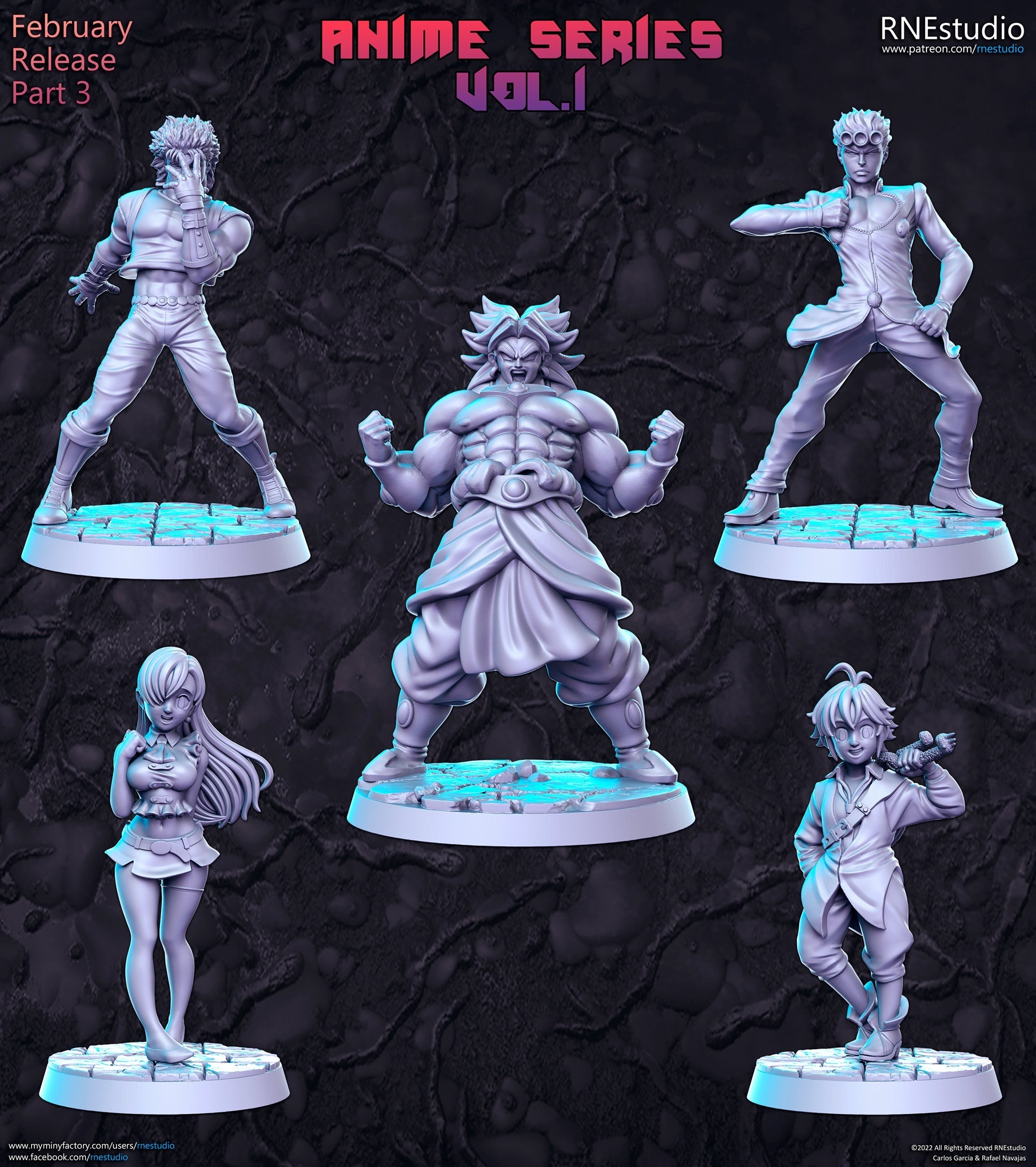 Anime Series Vol 1 Miniatures | Fantasy Miniature | RN Estudio