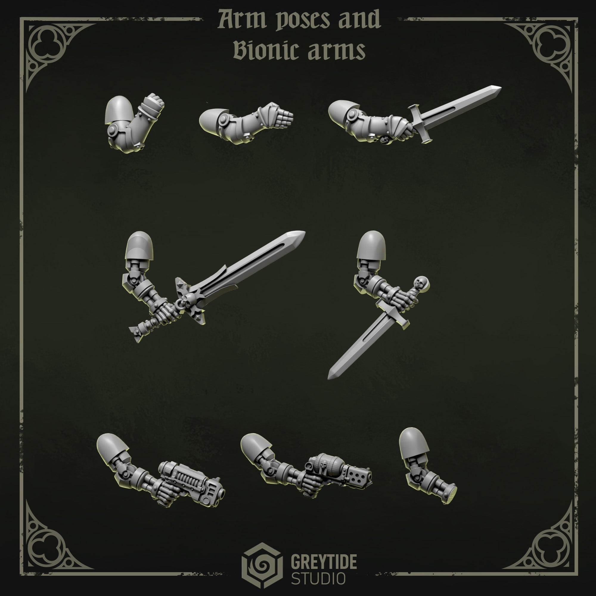 Bionic Arms Pack | Eternal Pilgrims | Conversion Bits For 28mm 32mm Sci-fi Marines