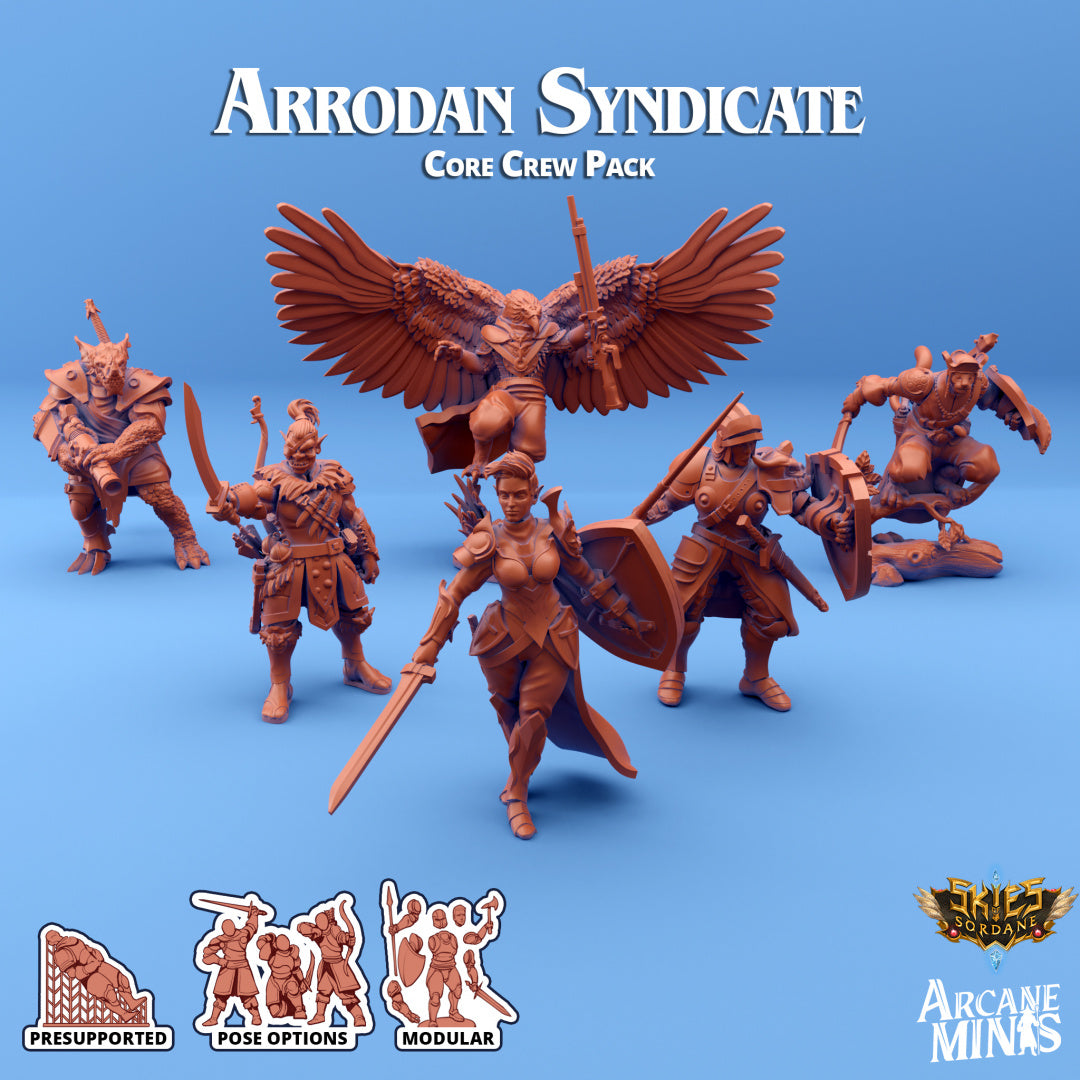 Arrodan Syndicate Crew (Core) | Skies of Sordane | Fantasy Miniature | Arcane Minis