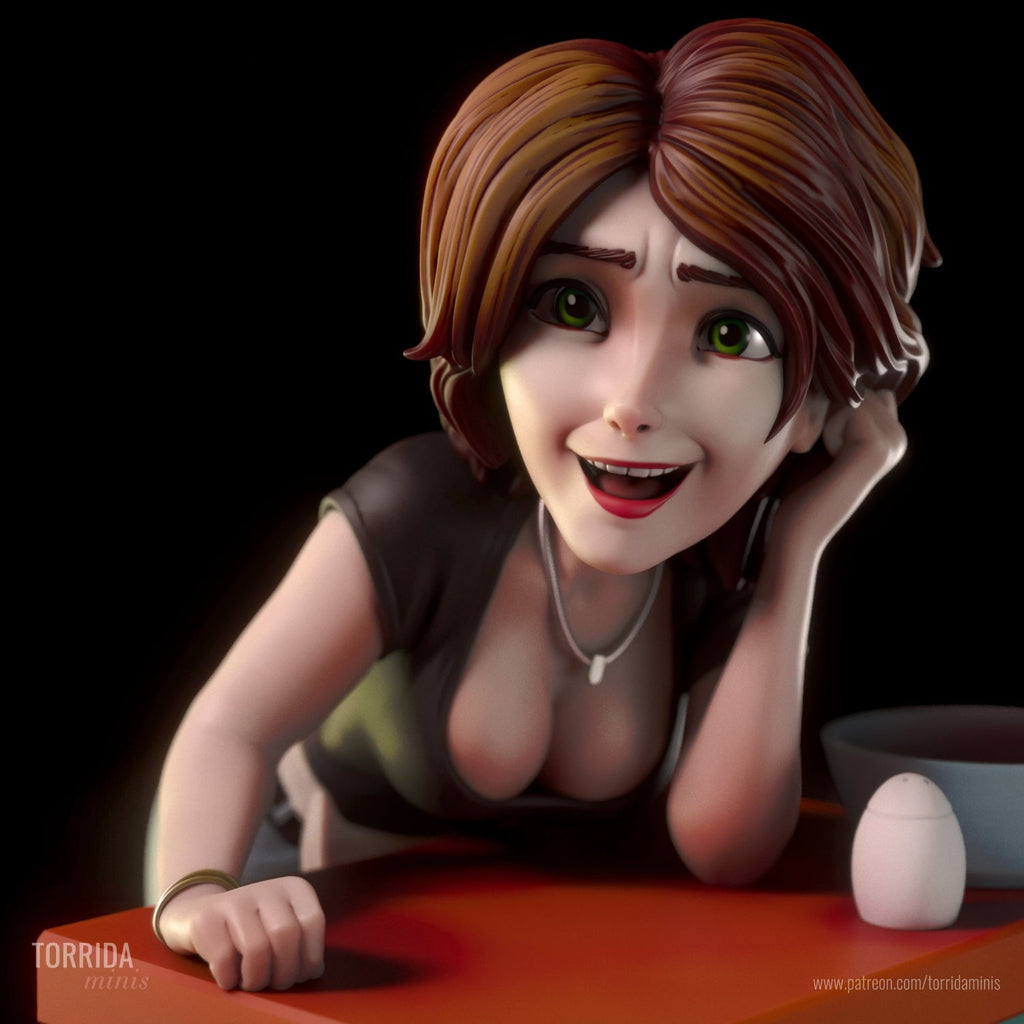 Aunt Cass | Pin-Up Statue Fan Art Miniature Unpainted | Torrida Minis