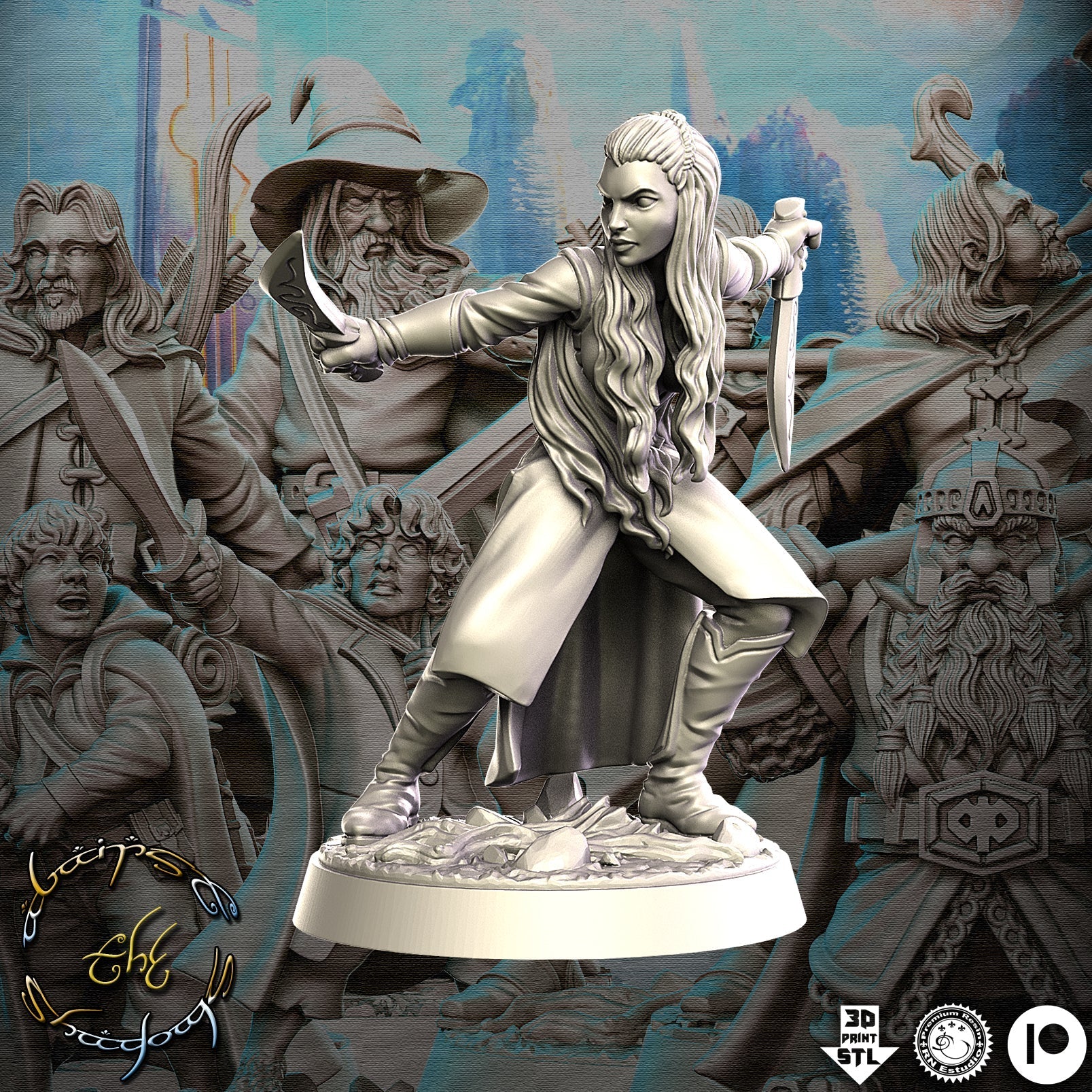 Aurielle | Against the Shadows | Fantasy Miniature | RN Estudio