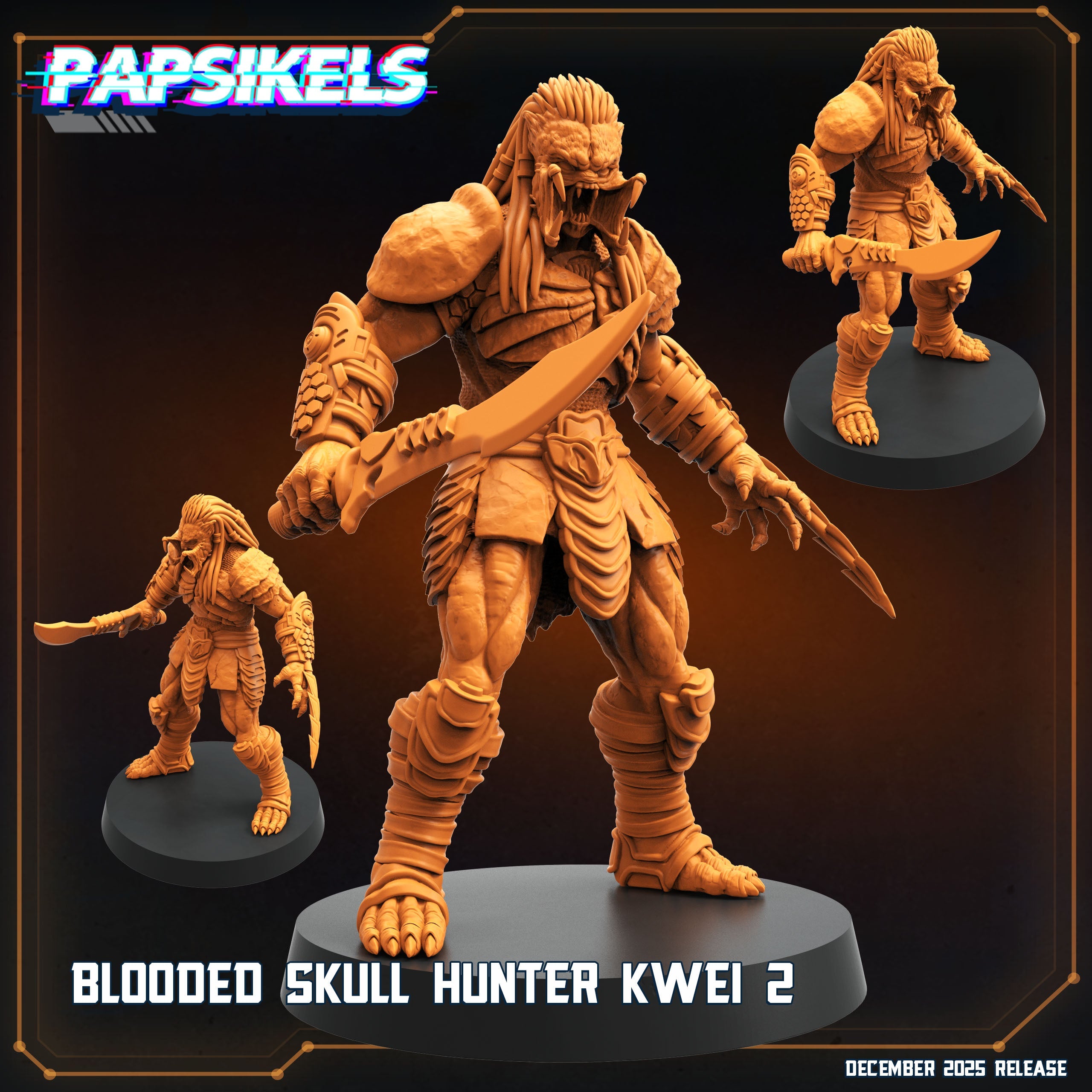 Blooded Skull Hunter Kwei | Papsikels | Hive Wars | 28mm or 32mm Scale | Resin Miniatures