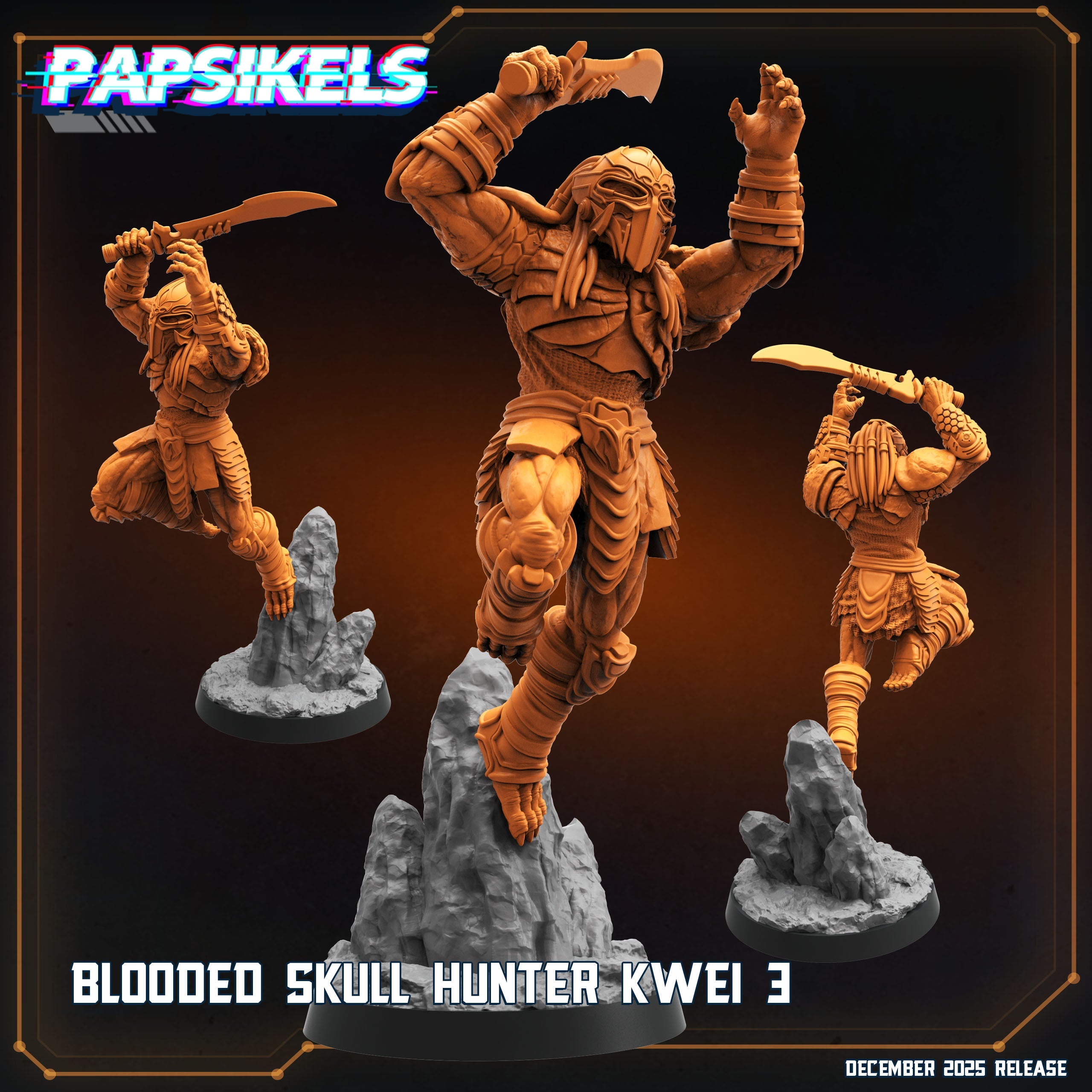 Blooded Skull Hunter Kwei | Papsikels | Hive Wars | 28mm or 32mm Scale | Resin Miniatures