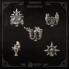 5x Backpacks Decorations | Eternal Crusaders | Conversion Bits For 28mm 32mm Sci-fi Space Knights