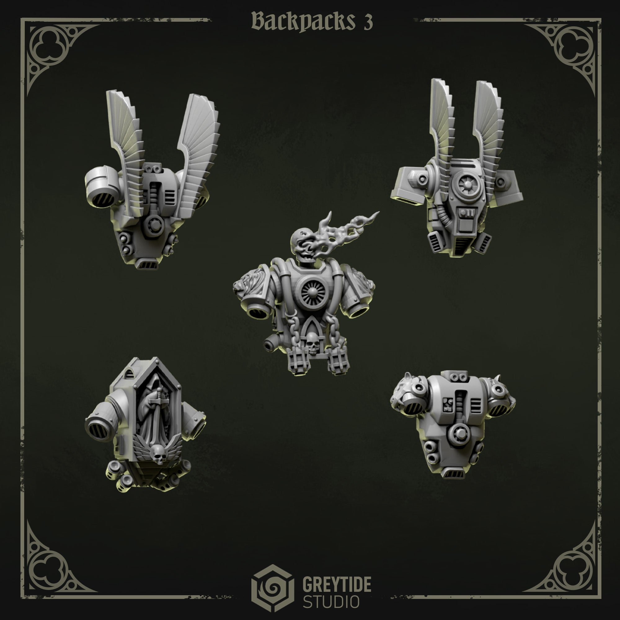 Backpacks 3 | Eternal Pilgrims | Conversion Bits For 28mm 32mm Sci-fi Marines