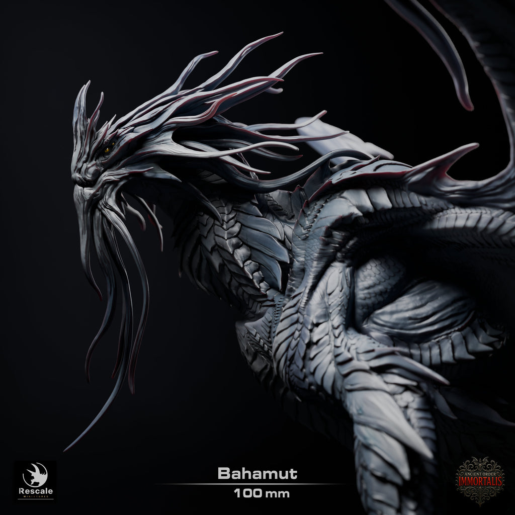 Dragon Bahamut | Platinum Dragon 12K Resin Statue for D&D