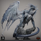 Dragon Bahamut | Platinum Dragon 12K Resin Statue for D&D