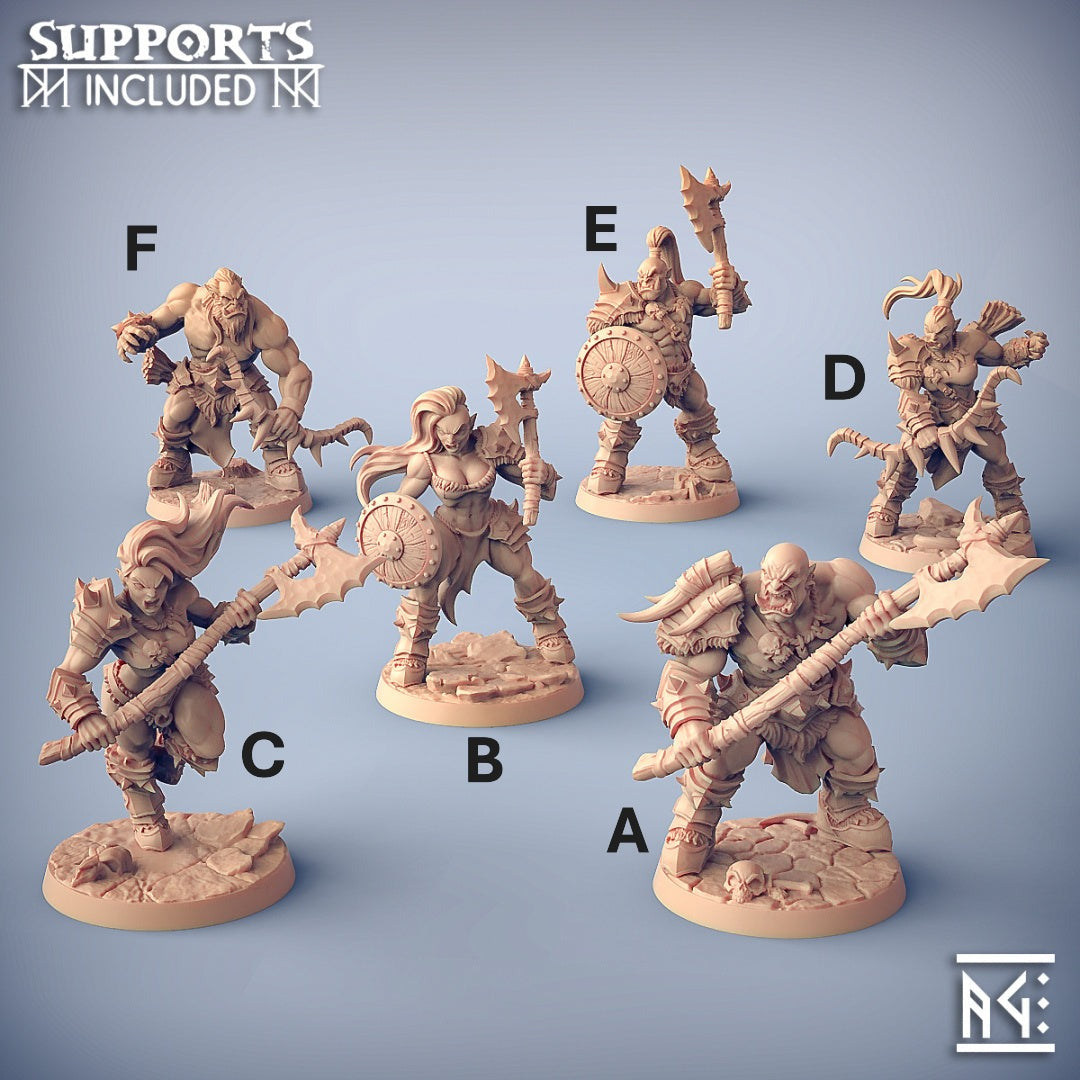 Orc Barbarian Miniatures | Fantasy D&D Miniature | Artisan Guild