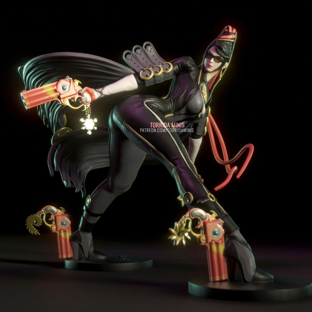 Bayonetta | Pin-Up Statue Fan Art Miniature Unpainted | Torrida Minis