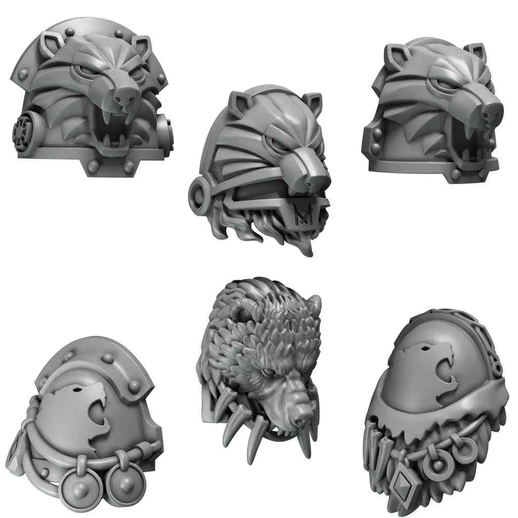 Bear Company Pauldron Pack Primal Hounds Conversion Bits For 28mm 32mm Sci-fi Space Knights