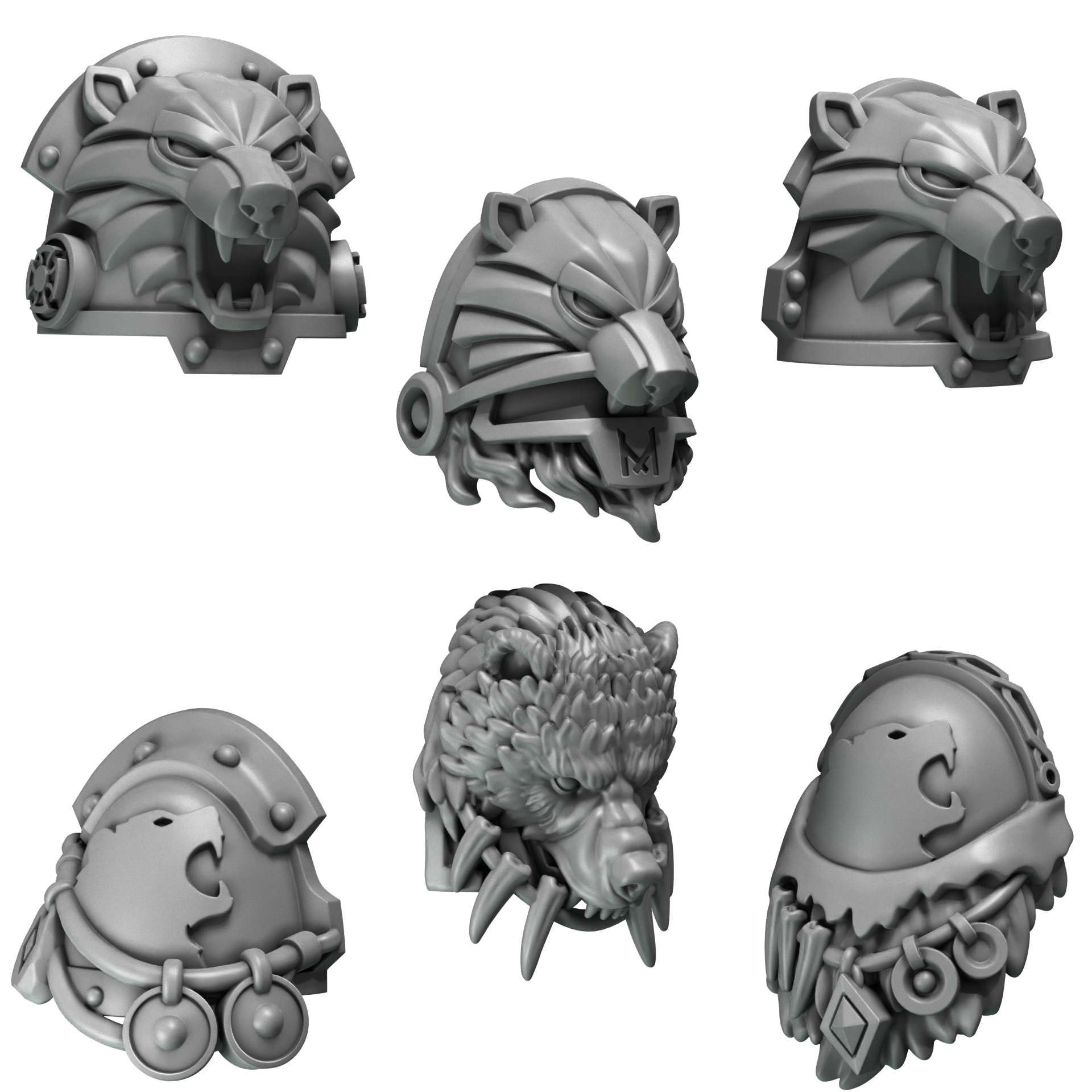Bear Company Pauldron Pack Primal Hounds Conversion Bits For 28mm 32mm Sci-fi Space Knights