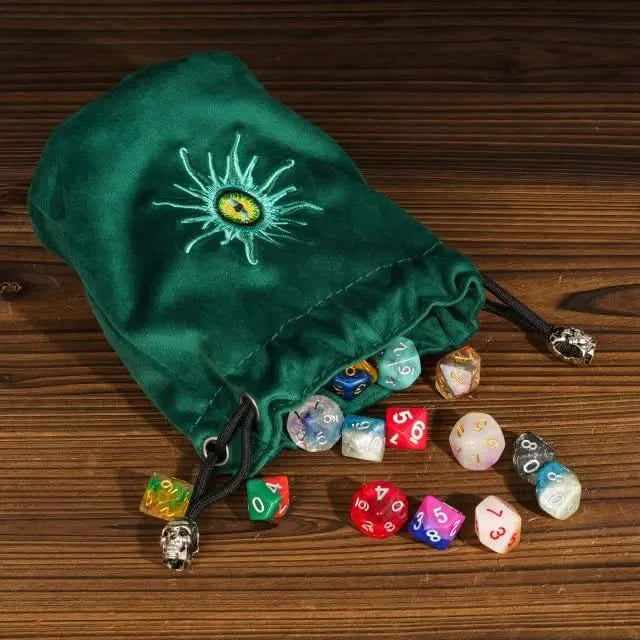 Beholder | Flannel Drawstring Dice Bag | Green
