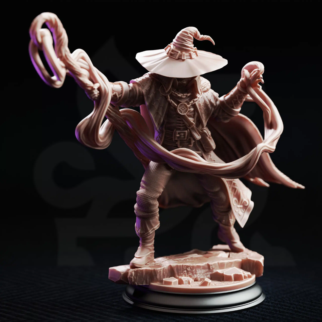 Big Hat Harrison Professor of the Unknown - 3D Printed Wizard Miniature