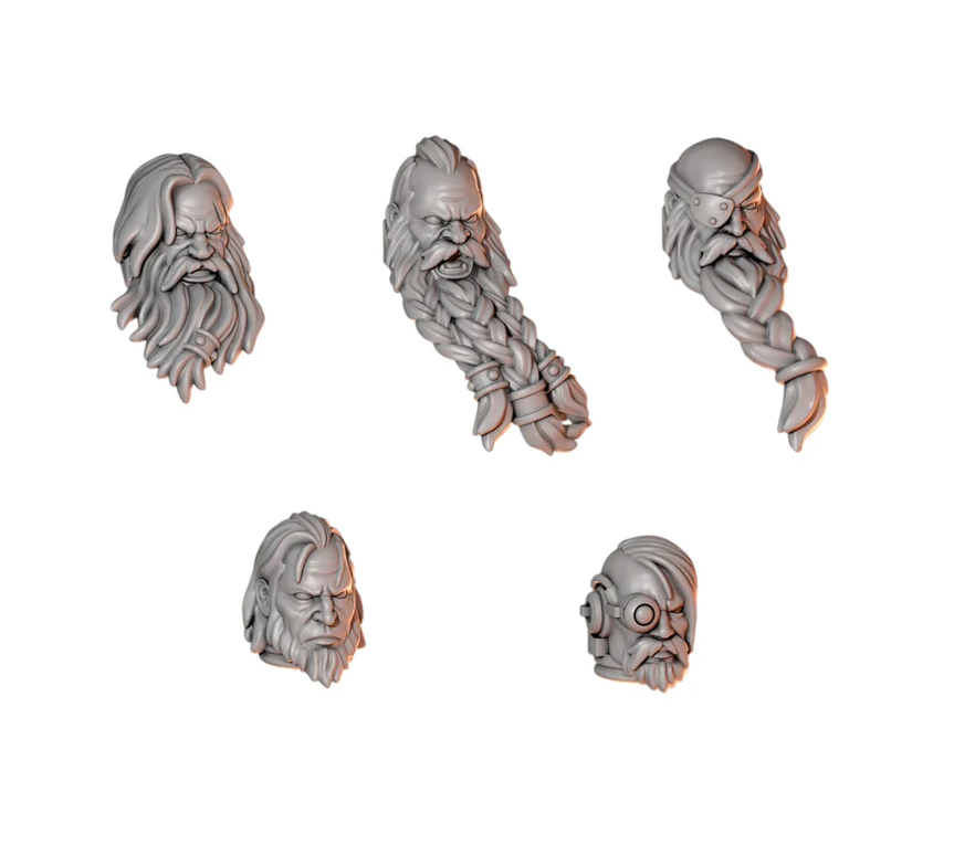 Big Heads Pack Primal Hounds Conversion Bits For 28mm 32mm Sci-fi Space Knights