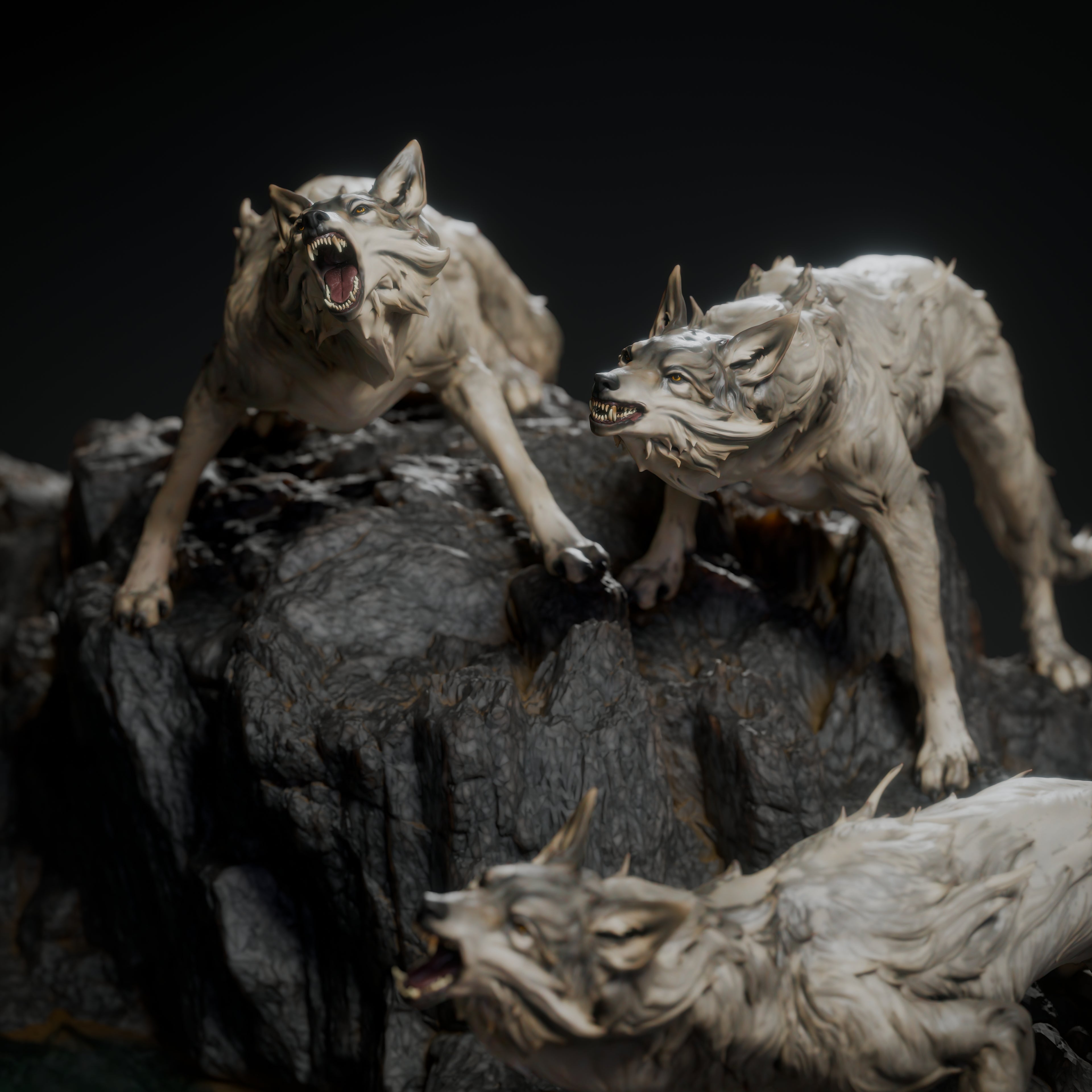 🖤 The Black Dragon's Hunt | 12K Resin Epic Diorama with 2 Head Variants 🐲