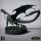 🖤 The Black Dragon's Hunt | 12K Resin Epic Diorama with 2 Head Variants 🐲