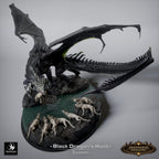 🖤 The Black Dragon's Hunt | 12K Resin Epic Diorama with 2 Head Variants 🐲