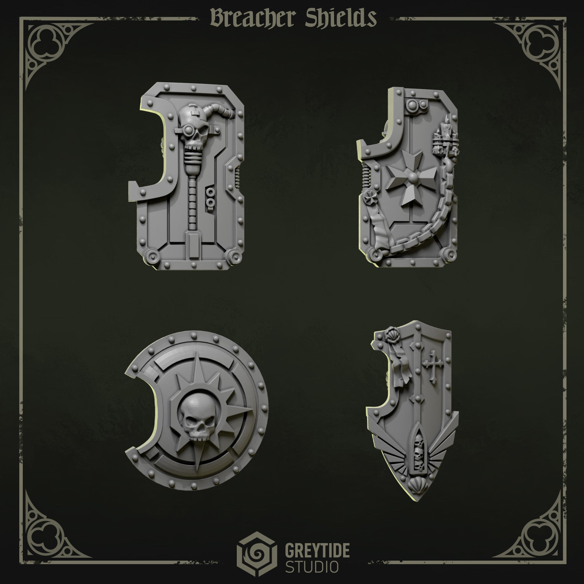 Breacher Shields | Eternal Pilgrims | Conversion Bits For 28mm 32mm Sci-fi Marines