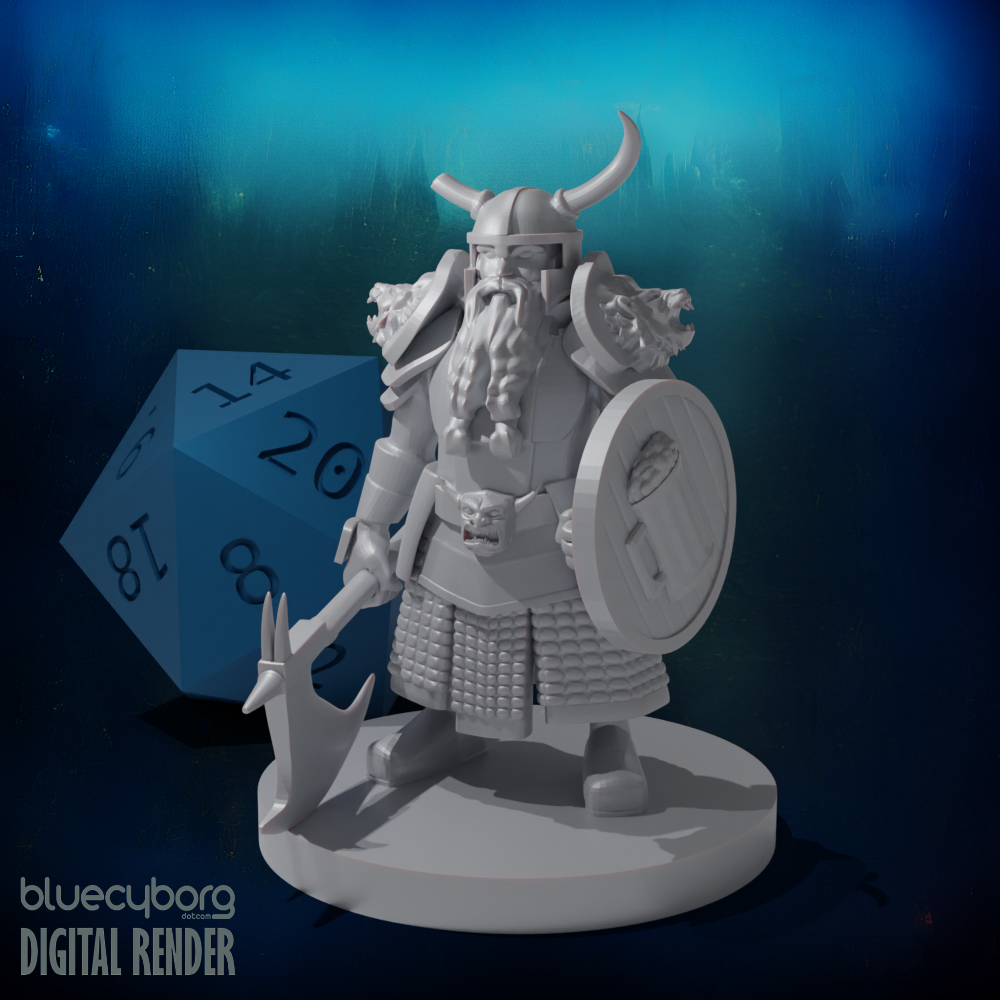 Bruenor Battlehammer Dwarf Fighter 28mm Scale Miniature